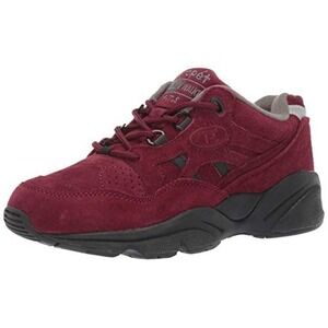 Propet Womens Full‎ Grain Leather Cushioned Stability Walker Shoe In Berry Sz 9